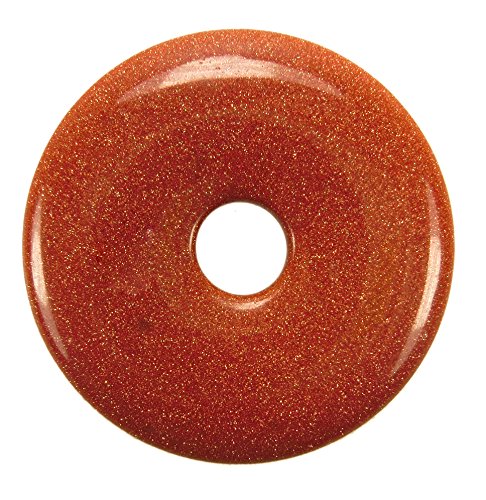 Lebensquelle Plus Donut de piedras preciosas de río dorado, colgante de 40 mm de diámetro, Oro Flujo