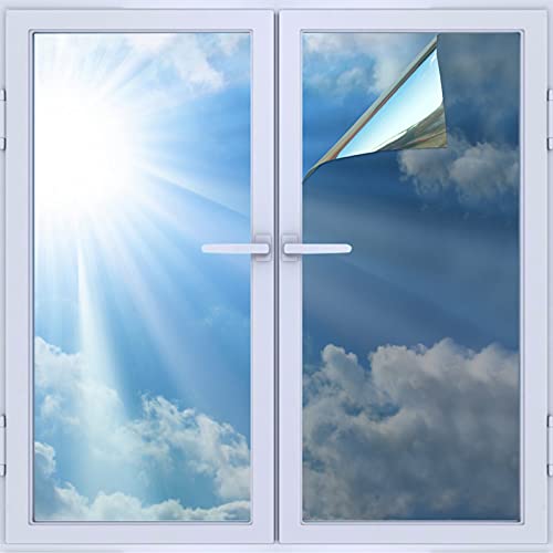 LIFOCI Película para Ventana Aislamiento de Protección Solar, Película de Protección Solar Autoadhesiva para Interiores, Película de Protección UV 99% Película de Privacidad (60x200CM)