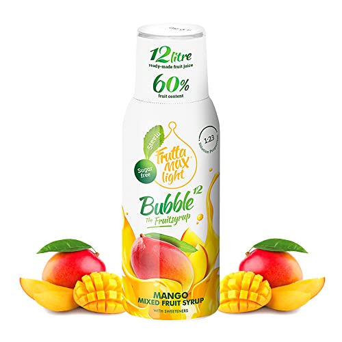 Light - Bajo en carbohidratos - Jarabe de fitness de FruttaMax | Azúcar Cero | Con Stevia | 50% contenido de fruta 500ml (Mango Light)