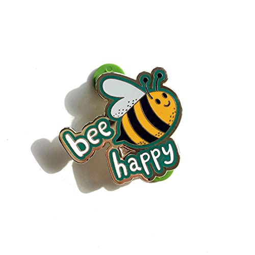 Lindo Pin esmaltado abeja Happy Pin divertido Pin de solapa fresco para mujeres niños para mochilas, chaquetas estéticas, decoración