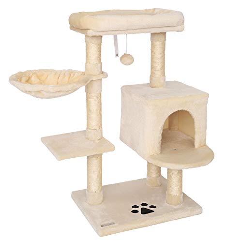 lionto Árbol rascador para Gatos Altura 93 cm, Beige