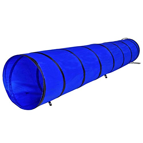 lionto Túnel para Perros Túnel de Juegos Túnel de Agilidad para Mascotas, (M) 300x50 cm Azul