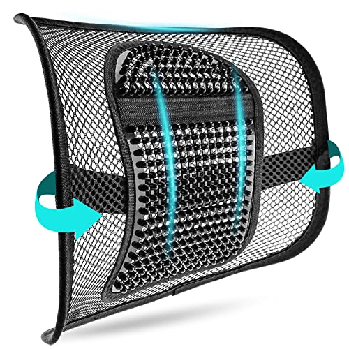 m zimoon Soporte de Espalda de Malla, Soporte Lumbar de Malla Cojín Air Flow Silla Soporte para Espalda con Correa Elástica para Hogar Oficina Silla Asiento de Coche Alivio del Dolor