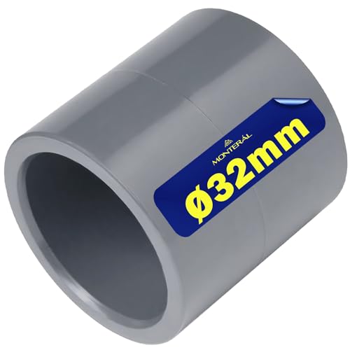 Manguito PVC U Ø 32 mm Se Utiliza para Unir Dos Tubos con Cola - Garantía de 10 Años - MONTERAL