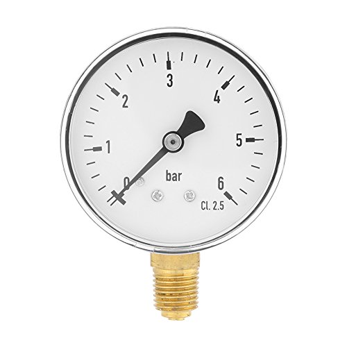 Manómetro, Fydun manómetro de presión hidráulica de aire NPT de 1/4 "0-6 bar Manómetro de montaje lateral