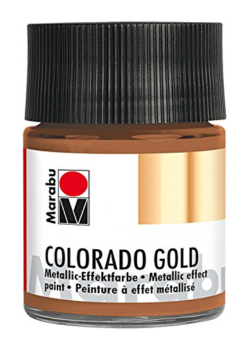 Marabu 12640005794 Colorado Gold antiguo cobre 50 ml a base de agua, resistente a la luz, resistente a la intemperie, secado rápido, para pinceles y manchas sobre superficies absorbentes