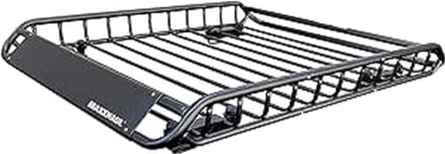 MAXXHAUL 70115 - Portaequipajes para Techo de 46 x 36 x 4-1/2 Pulgadas, Cesta de Acero, Soporte para Equipaje Superior de Coche para SUV y camionetas, Capacidad de 150 Libras, Color Negro