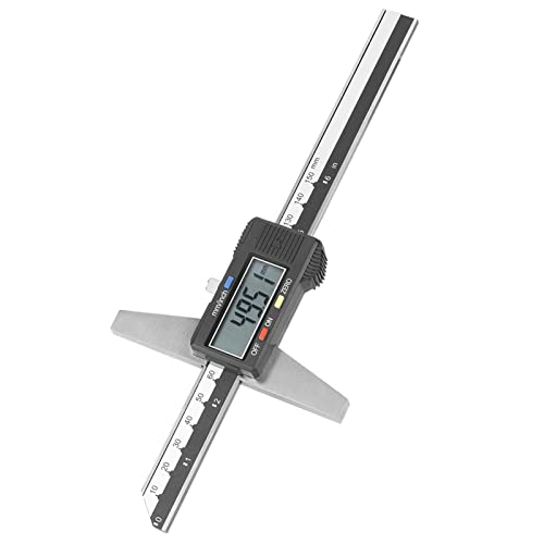 Medidor de profundidad, 0-150 mm de alta precisión Acero inoxidable digital Medidores de calibre Vernier de profundidad digital Conversión del sistema de medición mm/pulg.