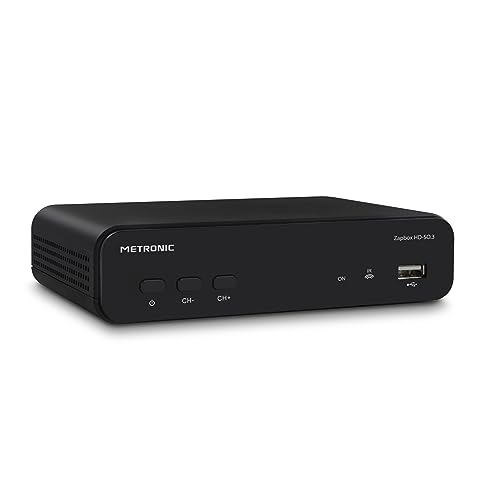 Metronic 441655 Zapbox HD-SO.3 - Receptor TDT-T2 HD, decodificador, sintonizador, Receptor TDT t2, función PVR para Grabar, Conector USB, HDMI, SCART, SPDIF, Mando a Distancia, Negro