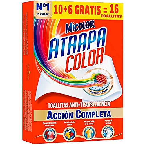 Micolor Atrapa Color Toallitas Anti-Transferencia Lavadora, 16 Toallitas