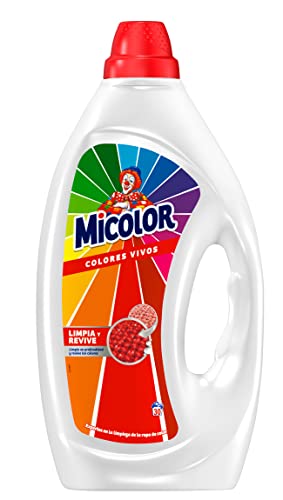 Micolor Gel Colores Vivos (30 lavados), detergente líquido para lavadora con tecnología recupera colores, jabón para ropa de color
