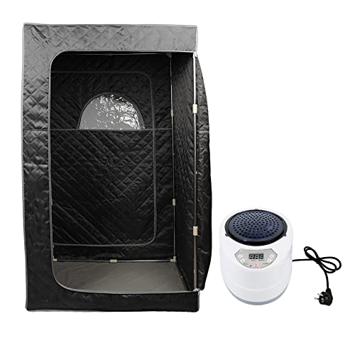 MINGYI Sauna de vapor portátil y plegable de 1000 W con cabina de vapor, generador de vapor de 2,5 camas y mando a distancia, 100 × 80 × 170 cm (Negro)