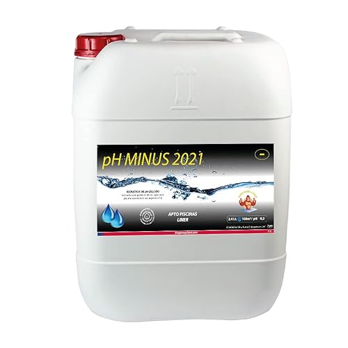 Minorador de pH para Piscinas PH Minus 20 litros (25 KG) - Reductor pH del Agua – Formato Líquido - Ácido Sulfúrico al 15%