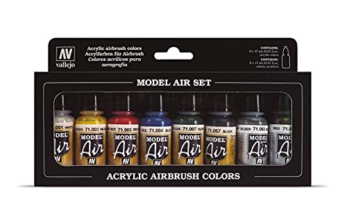 MODEL AIR SET: Colores Acrílicos Básicos - 8 Hobby Colors
