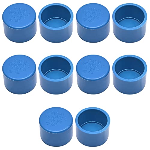 MroMax - 10 tapones de PVC para tuberías de riego y sistemas de riego residenciales subterráneos (10 unidades, 32 mm), color azul