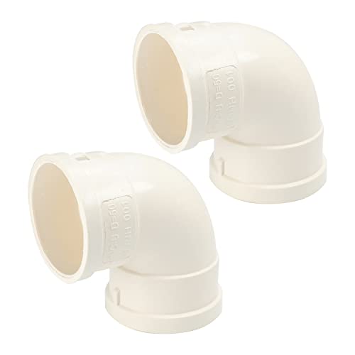 MroMax 2 conectores de acoplamiento de tubo de PVC de 50 mm, 90 grados, para uso doméstico o industrial