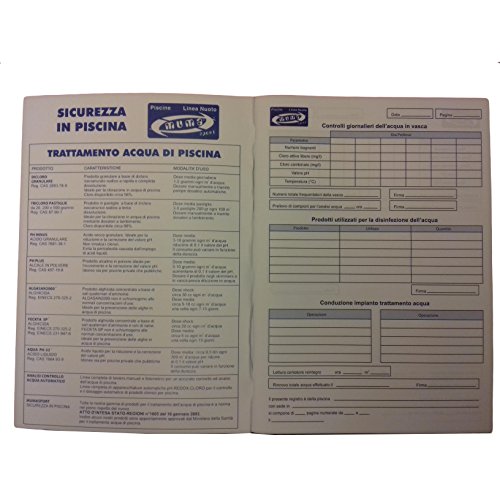MuMa registro de los controles del agua para le piscinas de uso natatorio, tarjeta y Tabelle 120 páginas
