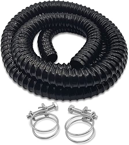 MYPURECORE,Tubo de manguera flexible corrugado de 25 mm, filtros, desagüe – Tubo de conector de agua corrugado – color negro