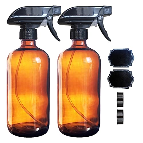 N /A Botella de Aerosol de Vidrio de 2 Piezas 16 oz 500 ml con Etiquetas, contenedor de Aerosol para perfumes de aceites Esenciales