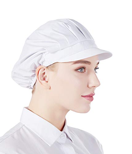 Nanxson 3pcs Unisex Color sólido Taller industrial Sombreros de cocina de trabajo protectores CF9035 (Blanco * 3 piezas, Grande)