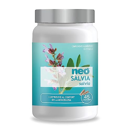 NEO | Extracto Seco de Hojas de Salvia | 45 Cápsulas | 200 mg | Ayuda a Mejorar los Síntomas de la Menopausia | Suplemento Alimenticio Natural con Ácido Rosmarínico