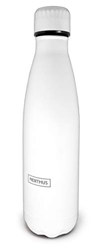 Nerthus FIE 130 Botella Termo Doble Pared para Frios y Calientes de Acero Inoxidable Blanco 500 ml Libre de BPA, 18/8