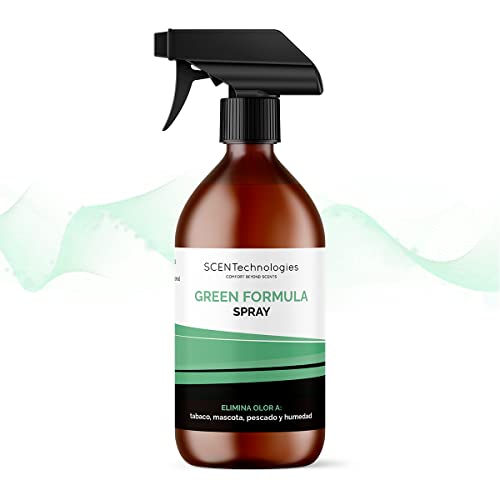Neutralizador líquido de Olores Multiusos Spray - Fórmula Green - Ideal para eliminar el olor a humedad, mascotas, pescado, comida…, entre otros - Aroma Aloe vera - 250 ml - SCENTECHNOLOGIES