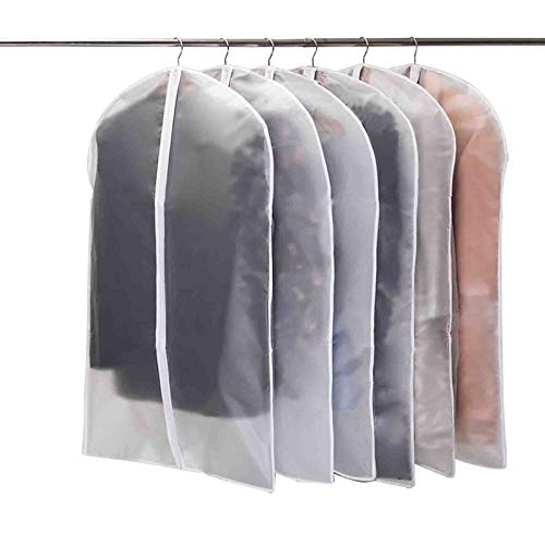 Niviy fundas ropa armario Juego 6 fundas transparentes para ropa de 60x100 cm tejido transpirable para almacenamiento de trajes vestidos abrigos americanas camisas vestidos de noche