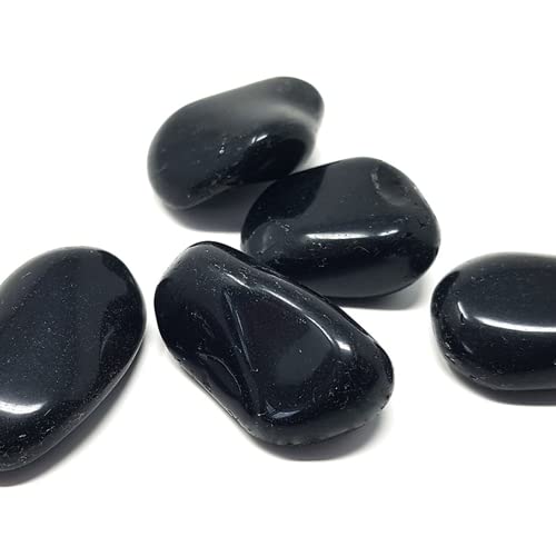 Obsidiana Negra Piedra Natural Pulida - 5 Piedras de Energía para Sanación y Feng Shui