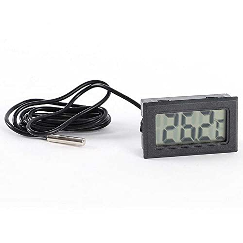 OcioDual Termometro Digital con Sonda Externa De Temperatura LCD para Acuario Congelador Negro