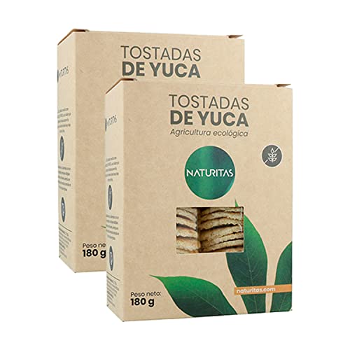 Pack 2x Tostadas de Yuca 180g BIO de Naturitas Essentials | 2 unidades de 180 g | Bajo en grasas | Sin gluten | Vegan | Sin GMO | Sin lactosa