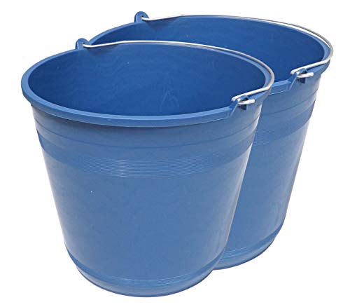 PACK de 2 cubos engomados de plástico reciclado (Azul) (16 litros)
