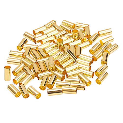 PandaHall 150 piezas de cuentas de tubo de latón dorado anillo de macramé para manualidades de costura DIY y artesanía de soporte de planta de colgante de pared de macramé
