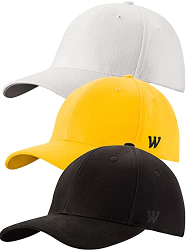Paquete de 3 gorras de béisbol para hombres y mujeres, 100% algodón, gorra de béisbol deportiva, casual, liso, sombrero de sol, sombreros de latón estilo polo clásico, Juego de colores 7, Talla única