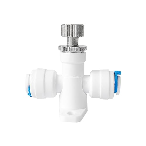 PAROAD Regulador de caudal manual para control de flujo de agua (1/4 a 1/4 pulgadas, para sistemas de agua de ósmosis inversa en forma de I)