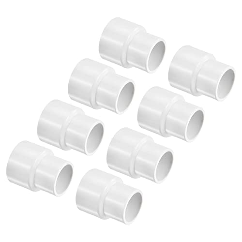 PATIKIL PVC Reductor Tubo Montaje 1x3/4 Pulgadas ID, 10 Paquete Recto Acoplamiento Adaptador Conector, Blanco