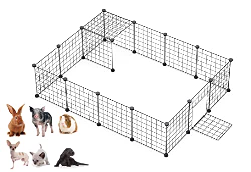 PILIN Organizador de Cubos de Almacenamiento de Alambre de Metal Negro | Productos para Mascotas Cerca de Patio de Alambre de Metal portátil (16 PCS)