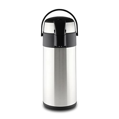 Pioneer Flasks Airpot, Termo Dispensador, Metal, Satin Finish, 4 L