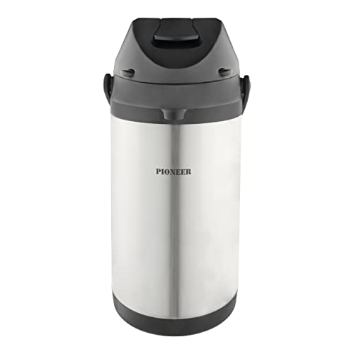 Pioneer Flasks, Dispensador de Bebidas, Acero Inoxidable, Airpot, Para Bebidas Calientes o Frías, Té, Café, Para Conferencias o Eventos, 4 Litros, SS40HC