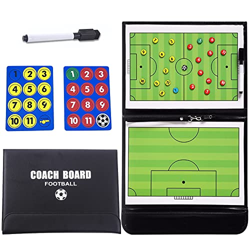 Pizarra Tactica Futbol, Carpeta Táctica de Entrenamiento Entrenador Magnéticas Coachboard de Entrenamiento de Fútbol con Imanes Lapiceros y Borrador para Entrenadores Futbol Tablero