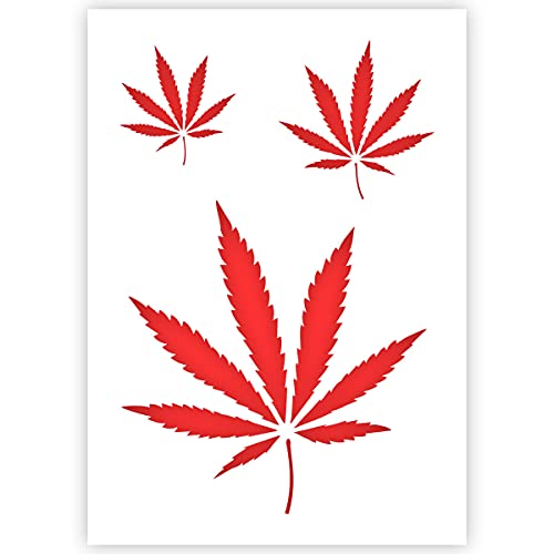 Plantilla Cannabis - Plantilla plástico - A4 21 x 29,7cm - Ancho de la hoja inferior 17 cm - Plantilla reutilizable - Plantilla para pintar, pared, muebles, pasteles, artesanía y graffiti