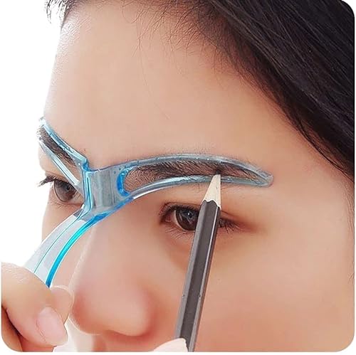 Plantilla de cejas para principiantes, reutilizable, para maquillarse en 3 minutos (color azul)