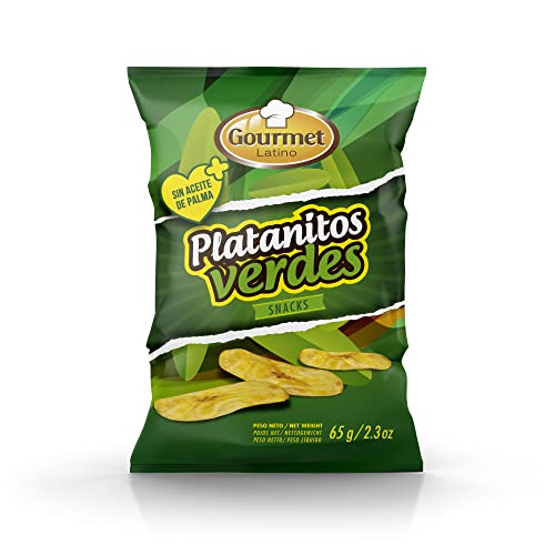 Platanitos Verdes - Bolsa Individual de 65 g - Sabor Salado - Elaborado con Plátano Fresco Verde - Aceite de Girasol 100% - Ideal Como Aperitivo - Gourmet Latino