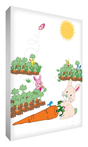 Poco marco Ayudante lona de arte en Feel Good Sr. Bunny en su jardín 12 X 16