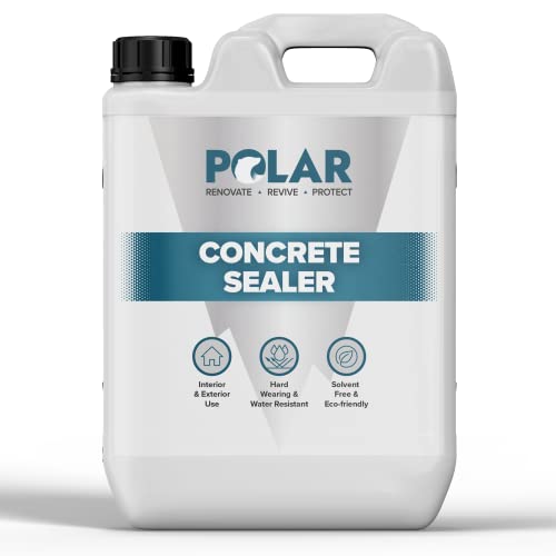 Polar - Sellador de suelo de hormigón a prueba de polvo para pisos de hormigón, cocina, fábrica y almacén con sutil acabado brillante, 5 litros