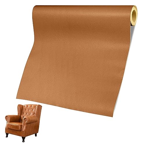 Polipiel Adhesivo, 60 x 137cm Parche Cuero, Parches para Polipiel, Polipiel Adhesiva, Polipiel Adhesiva Piel, Cuero Adhesivo para Tapizar para Sofá, Cabecera, Asiento de Coche, Muebles (Marrón)