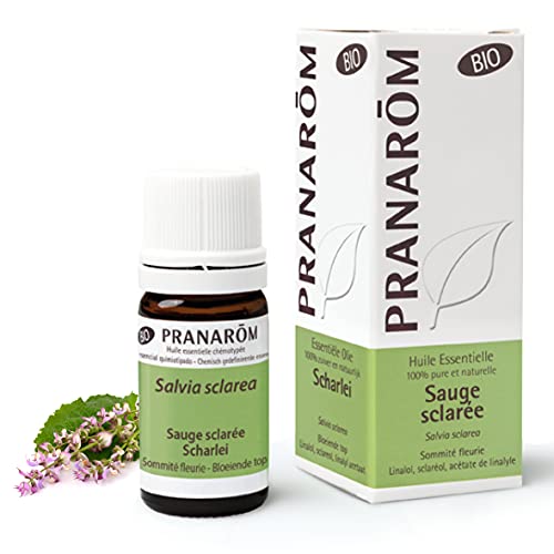 Pranarôm Organic Clary Sage Essential Oil Salvia Sclarea Flowering Top, 5 ml