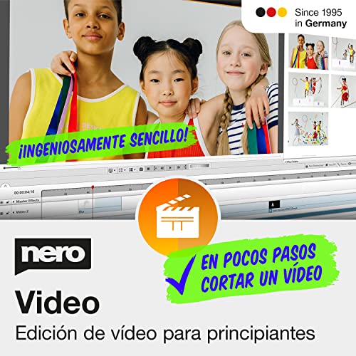 Programa de edición de vídeo para principiantes | Nero Video | programa de edición de video | licencia ilimitada | 1 PC | Windows 11 / 10 / 8 / 7