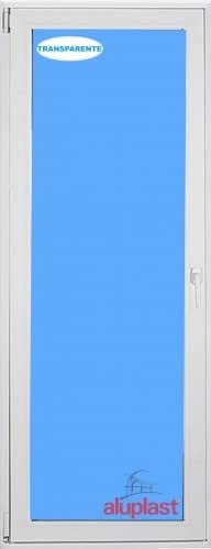 Puerta Balconera PVC 900x2100 Blanca Oscilobatiente Izquierda Vidrio Transparente