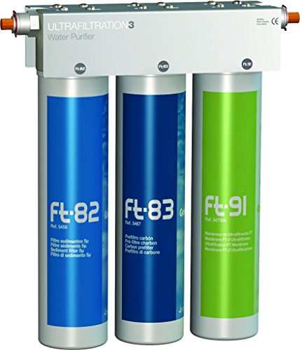 Puricom FT-LINE 3. Sistema de filtro de agua de carbón activo con filtración UFC, sin grifo, incluye conector adecuado para Sprudel-Lok, Sprudelux, Sprudelux, Sprudler, sistemas de aireación
